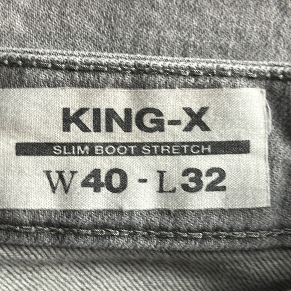 BUFFALO (DAVID BITTON)™️ 'KING-X SLIM BOOT STRETCH' Men's Size 40x32 Gray Jeans - Picture 3 of 10